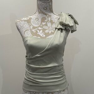 Bebe Elegant One-Shoulder Top in Light Green